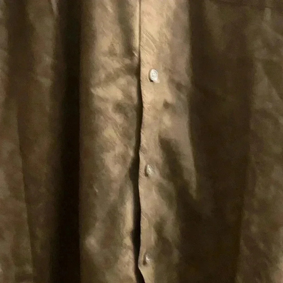 Mens Structure button up long sleeve with pocket in brown with a paisley design - Picture 4 of 10